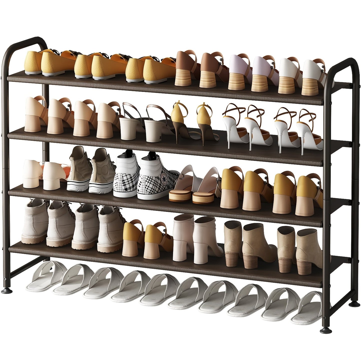 Shoe Rack shown in the 4 Tier Brown option