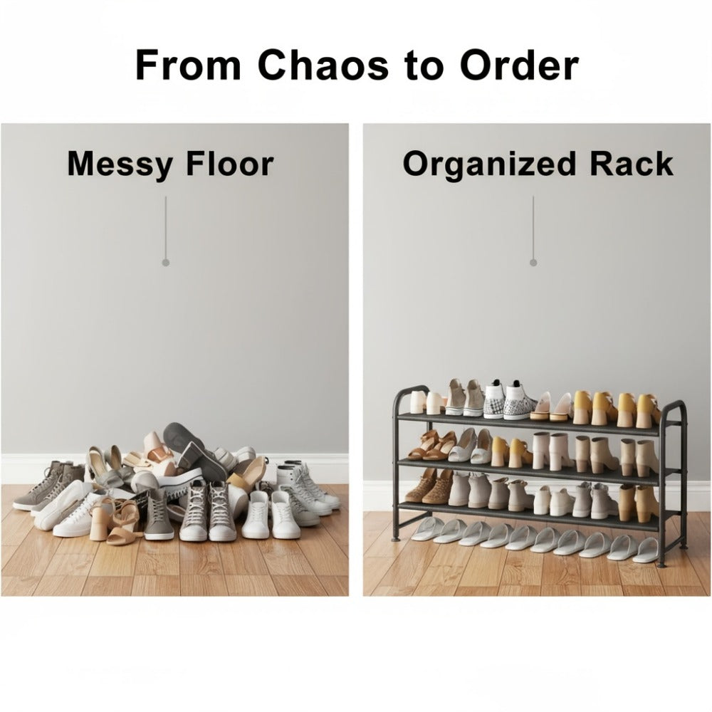 4-Tier Wide Shoe Rack with Stackable Design and Large-Capacity Storage for Entryway detail image - detail view 10
