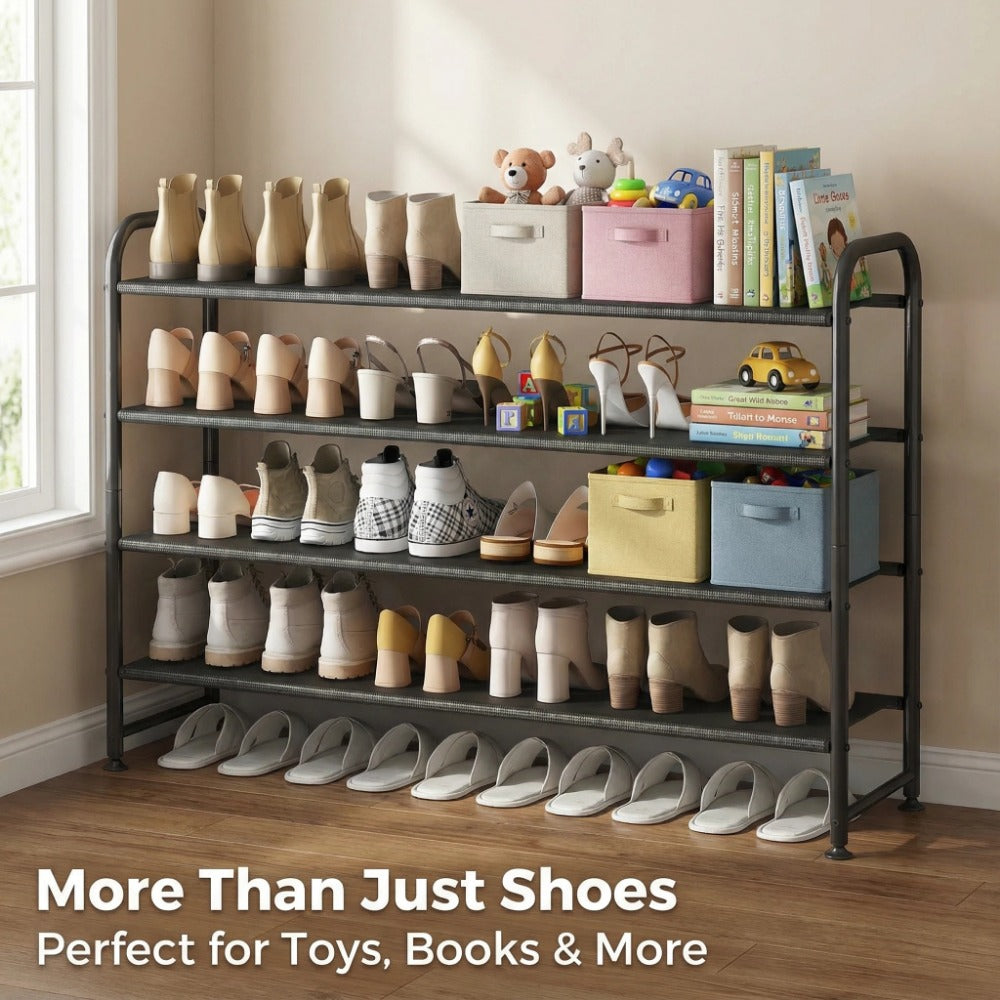 4-Tier Wide Shoe Rack with Stackable Design and Large-Capacity Storage for Entryway detail image - detail view 18