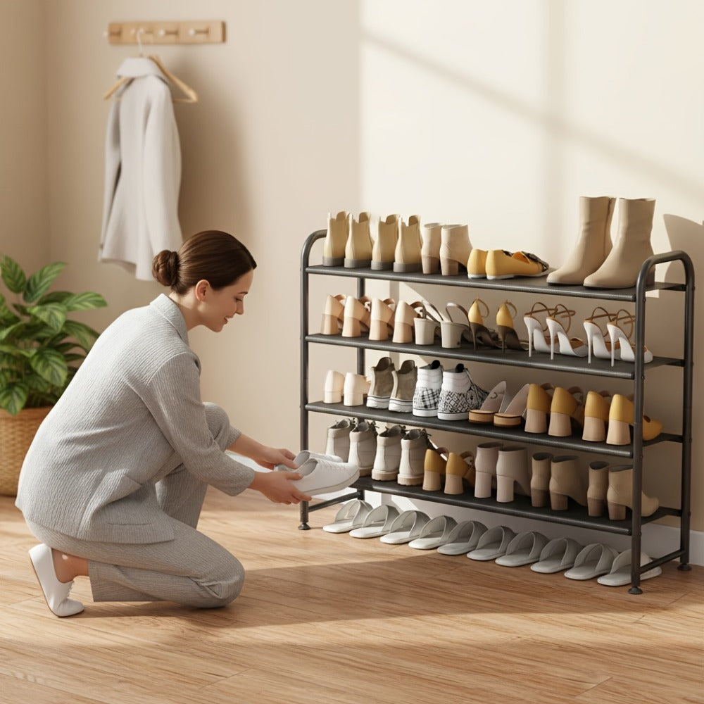 4-Tier Wide Shoe Rack with Stackable Design and Large-Capacity Storage for Entryway detail image - detail view 21