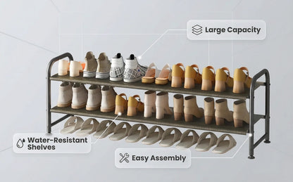 4-Tier Wide Shoe Rack with Stackable Design and Large-Capacity Storage for Entryway detail image - detail view 23