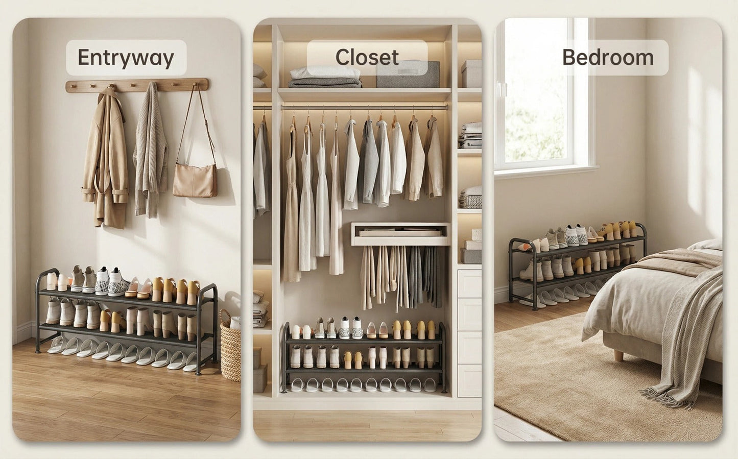 4-Tier Wide Shoe Rack with Stackable Design and Large-Capacity Storage for Entryway detail image - detail view 26