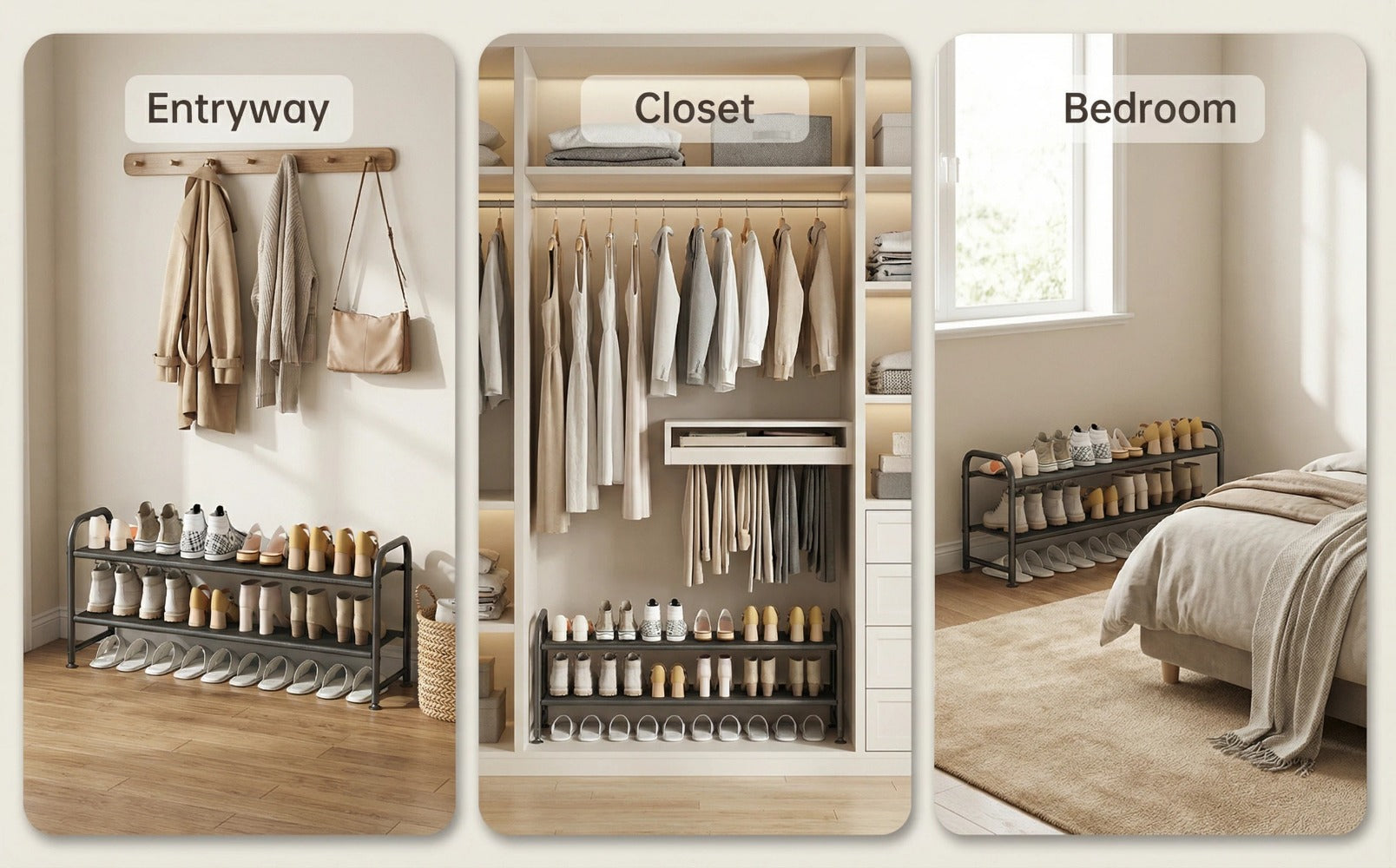 4-Tier Wide Shoe Rack with Stackable Design and Large-Capacity Storage for Entryway detail image - detail view 26