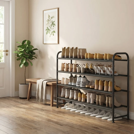 4-Tier Wide Shoe Rack with Stackable Design and Large-Capacity Storage for Entryway detail image