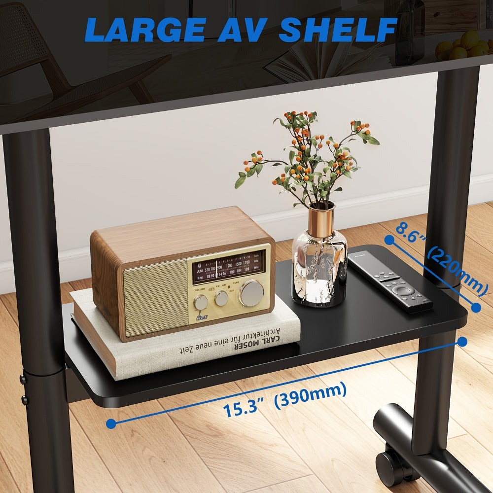 40-75 Inch Rolling TV Stand with Adjustable Height, Media Console Cabinet for Living Room detail image - detail view 6