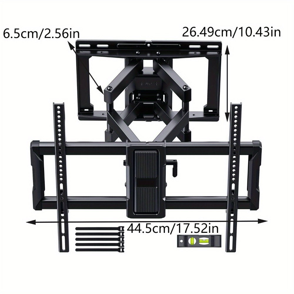 TV Wall Mount, Full Motion for 40 to 86 Inch TVs 132 Lb Heavy Duty Bracket Tool Free Tilt shown in the main product view