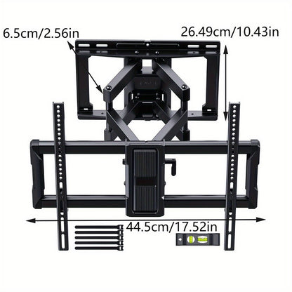 TV Wall Mount, Full Motion for 40 to 86 Inch TVs 132 Lb Heavy Duty Bracket Tool Free Tilt shown in the main product view