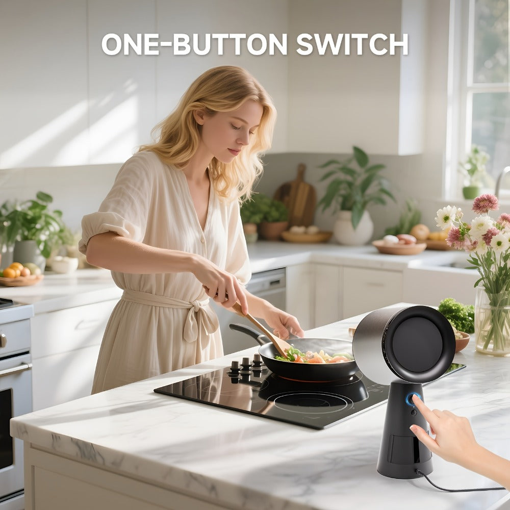 Desktop Range Hood 3-Speed Turbo Ventilation No Installation Required - AMZCHEF Portable for Home Cooking, Dining and Outdoor Meals