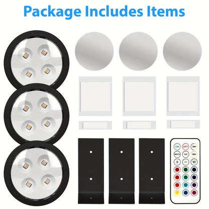 Picture Lights for Wall 13 RGB Color LED Art Light, Wireless Battery Operated Magnetic Painting Light with Remote, 3/6/12Pcs Puck Lights for Picture Frame Home Wall Decor