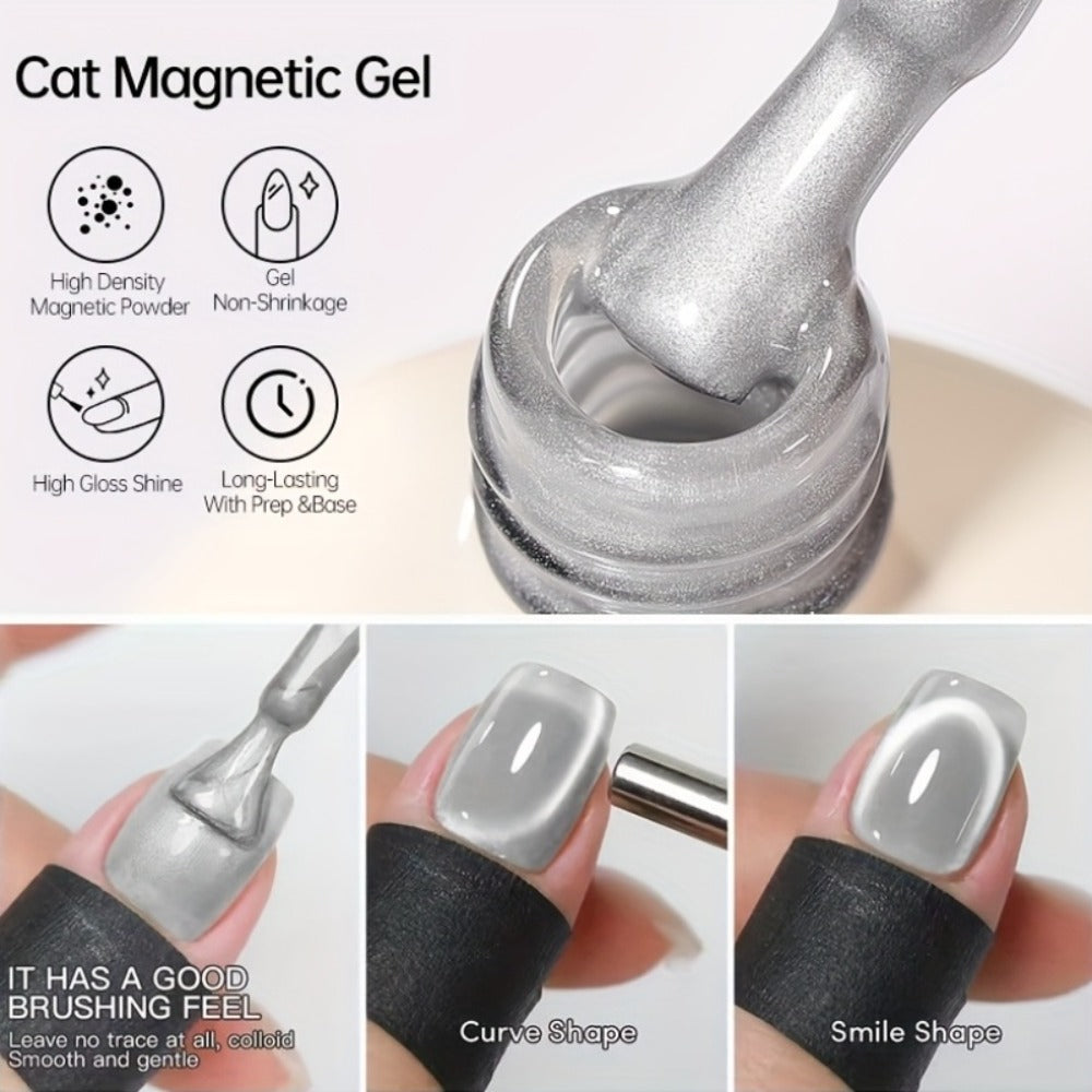 15ml CA14 Cat Eye Gel Polish in Plum Bordeaux with Magnetic Color Effect and UV/LED Lamp Curing Label
