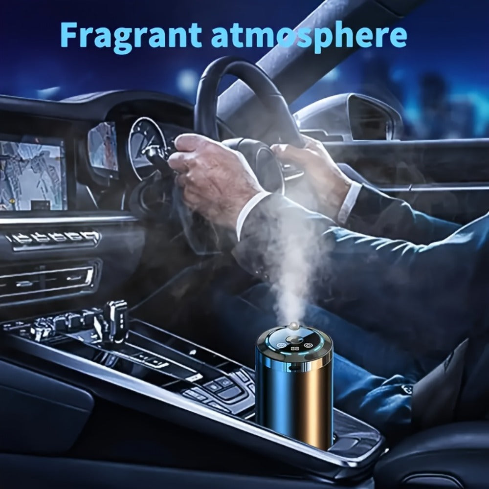 Car Aroma Diffuser - Smart In-Car Essential Oil Diffuser with Ambient RGB Light & Starlight Projection, Auto On/Off, Long-Lasting Natural Fragrance for Car, Home & Office (Gardenia or Cologne Scent)
