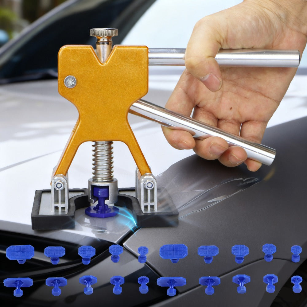 PDR Paintless Dent Repair Kit 21pcs – Car Dent Puller with Hot Glue Gun, Bridge Puller & Suction Tabs, DIY Auto Body Dent Removal Tool Set, No Paint Damage, Fits Cars Trucks SUVs