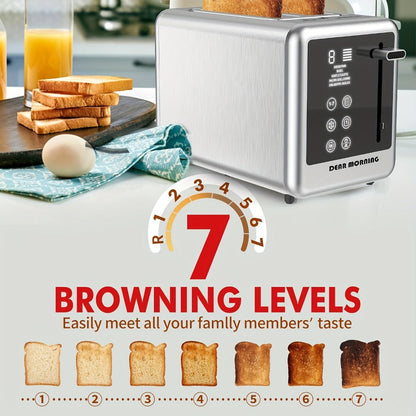 Touch-Screen Two-Slice Toaster with Seven Browning Levels, Five Modes and Stainless-Tone Housing