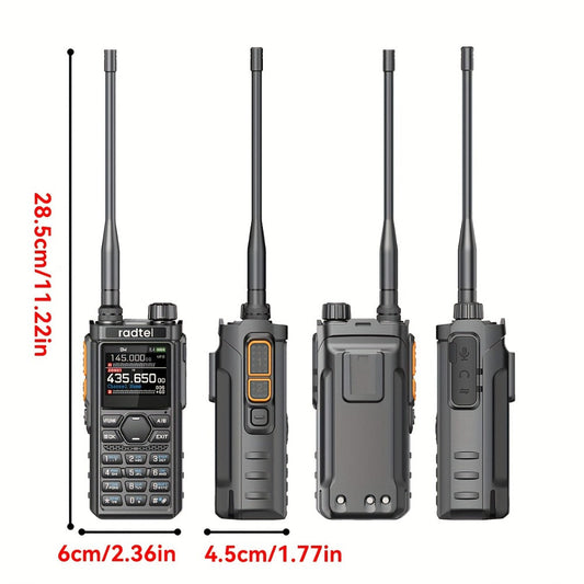 Tri-Band Ham Radio Handheld Walkie Talkie Radtel RT-910B, 6M VHF UHF Air Band Two-Way Radio, APP Programming, NOAA Weather Alert, 960 Memory Channels, USB-C Charging, Long Range Transceiver for Outdoor Camping Hiking Survival Aviation Enthusiasts