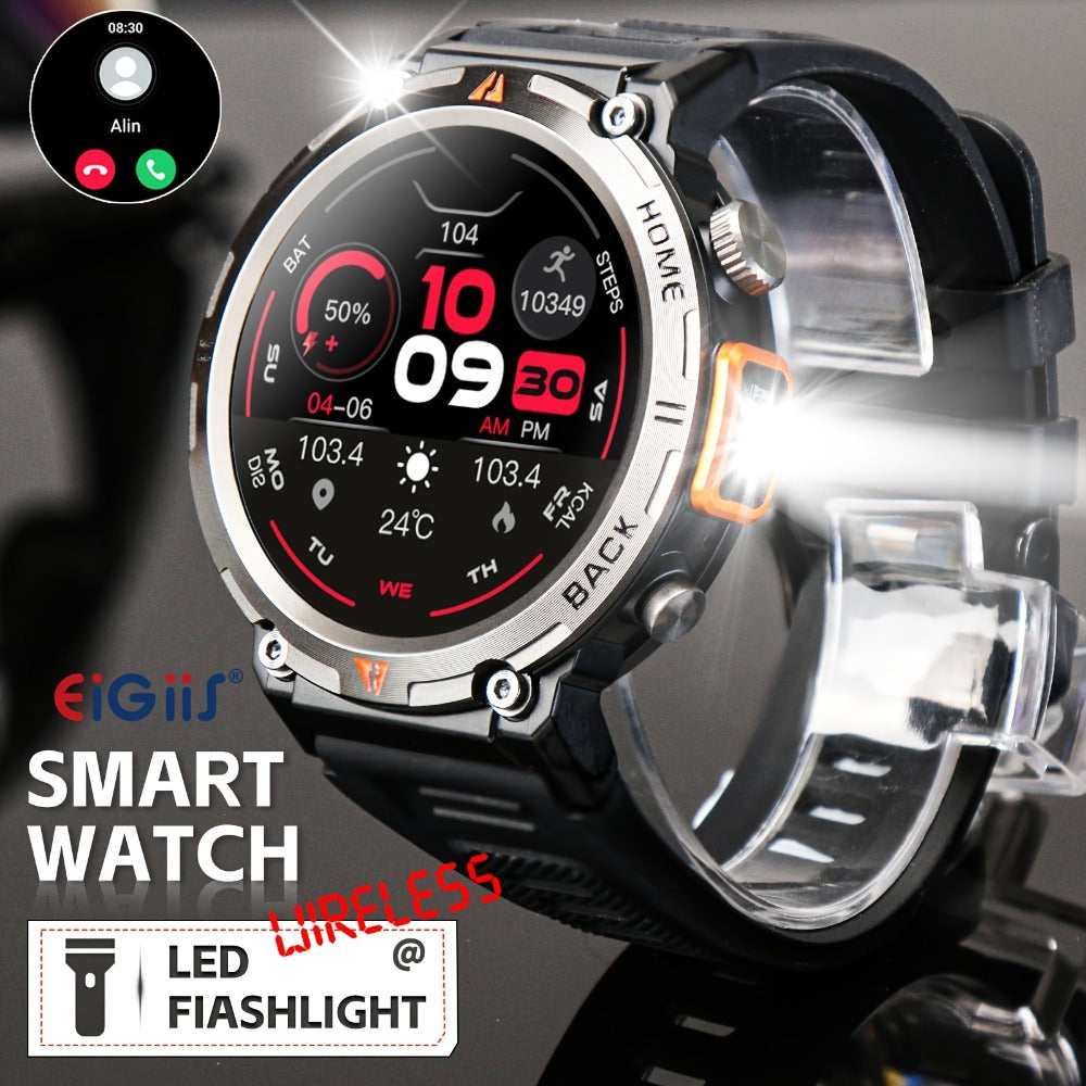 Smartwatch Men's with Bluetooth Calling & Message Notifications, 1.45" HD Touch Screen, IPX8 marking, Step Counter, 300mAh 5-7 Day