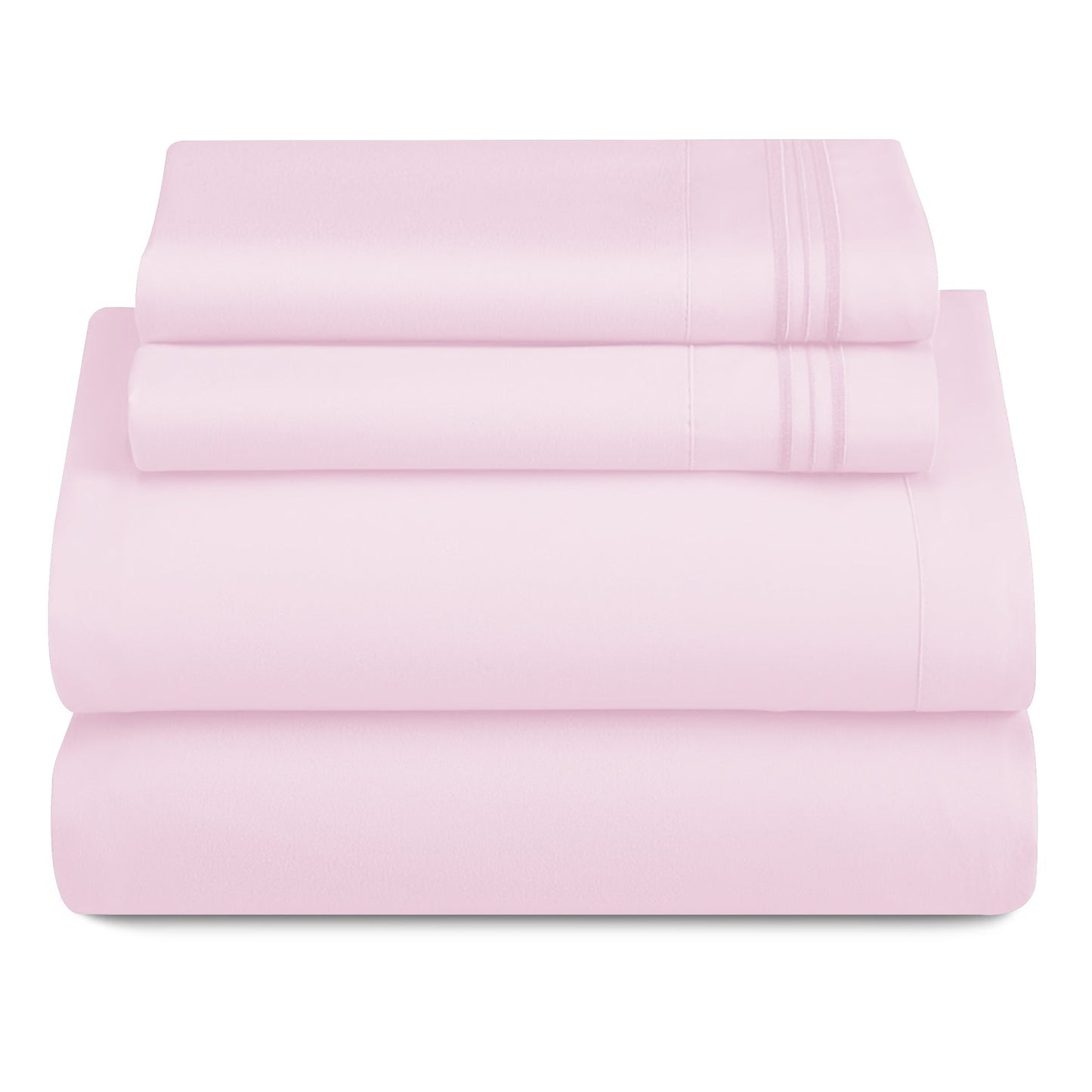 Bed Sheet Set 1800-Series Microfiber with Six Fitted-Sheet Sizes and Twenty Solid Color Choices