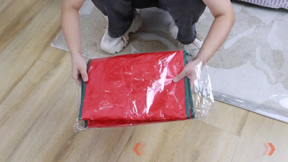 Storage Bag, 40-Inch Holiday Organizer in Red or Green with Zipper Closure, Interior Pockets, Handles and Adjustable Straps