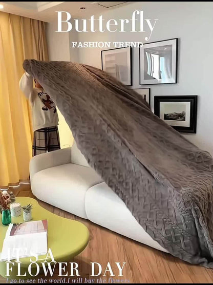 Sofa Cover 300 GSM Shu Velveteen Jacquard Throw in Three Sizes and Five Solid Colors for Armchair to Sectional