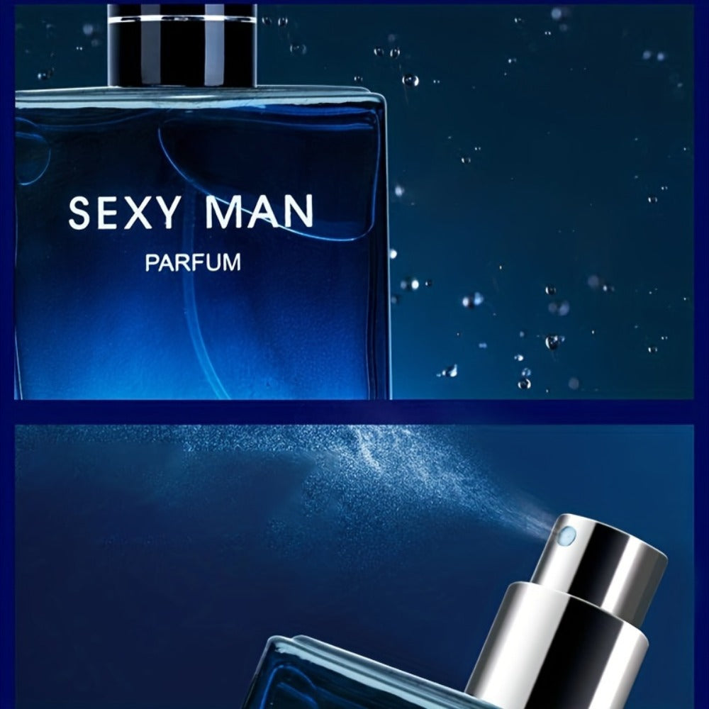 Cologne Spray for Men SEXY MAN Two-Bottle Set with 7054A and 7054B Color Options and Gift Vial