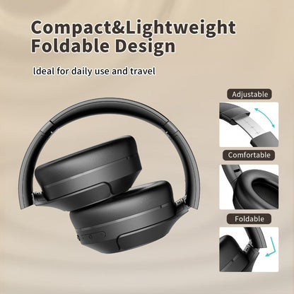 Hybrid ANC Over-Ear Headphones with 40 mm Drivers, 70-Hour Battery, Dual-Device Pairing and Black Finish