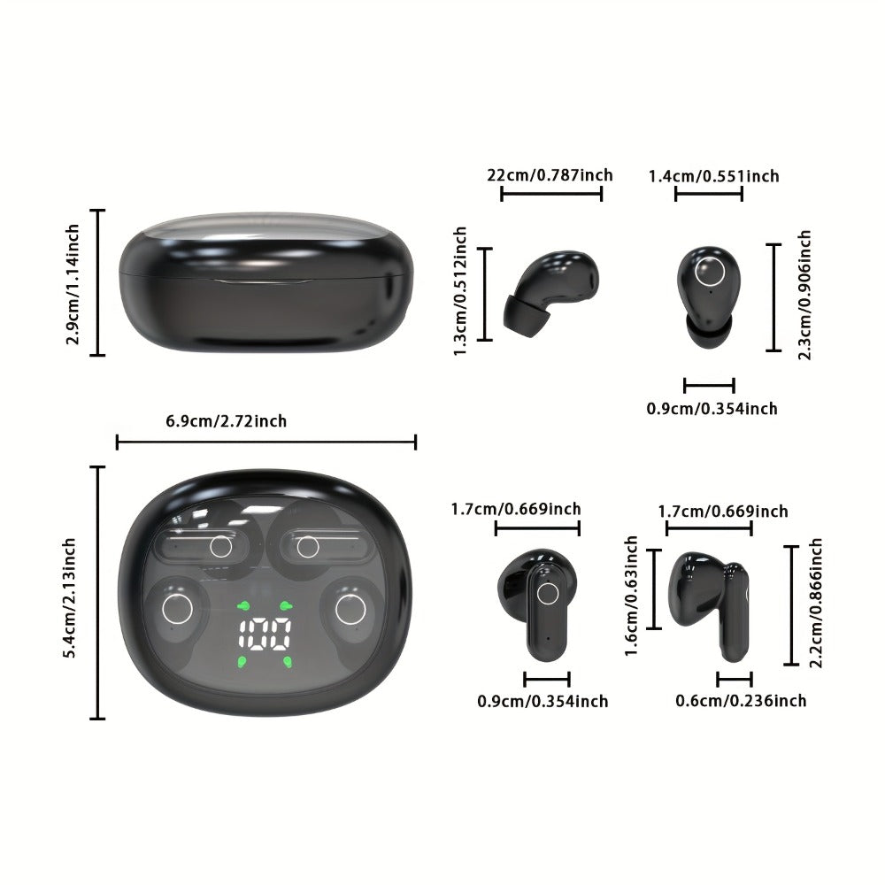 Wireless Earbuds MSHUKCOE 2-in-1 Mini Sleep Style with Noise Reduction and 6D HiFi Sound in Three Colors