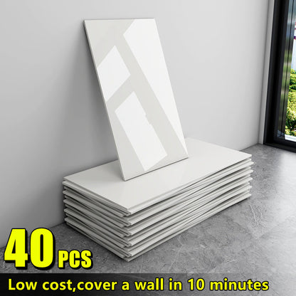 Marble Peel and Stick Wall Panels Self-Adhesive 3D Decorative Tiles - Glossy Marble Sheets, for Entryways, Bedrooms and Living Spaces