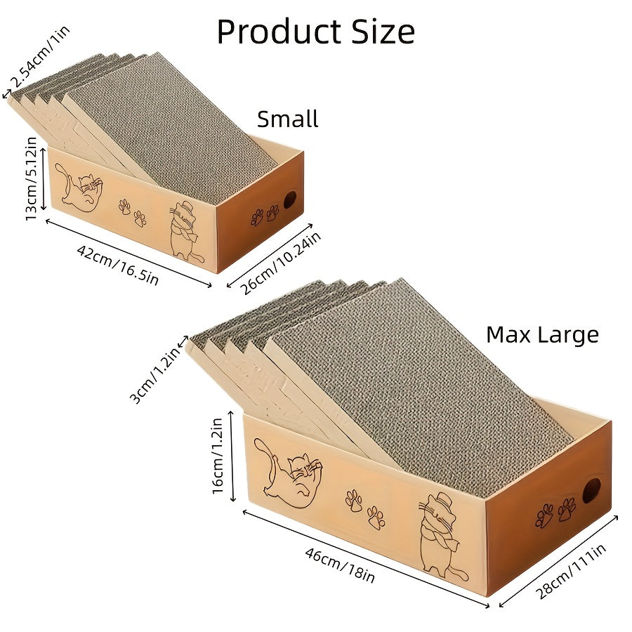 Cat Scratching Board & Bed Combo – 5-Layer Large Corrugated Cardboard Scratcher with Premium Texture, Replaceable Design for Indoor Cats & Kittens, Standard & Extra Large, Set of 5