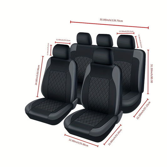 Full Set Car Seat Covers Faux & Napa Leather – 5-Seat Universal Fit for SUV, Truck, Jeep & BMW, Front & Rear Bench, Split-Compatible, Cushioned, Scratch-Proof, Multiple Colors