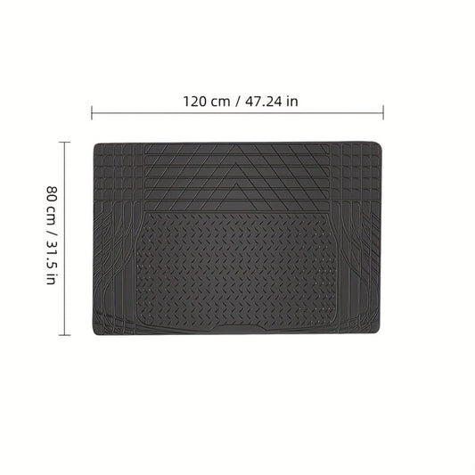 Trunk Cargo Liner Rubber Mat Universal Fit - All Weather Waterproof Trunk Mat with Seat Back Protector, Trim-to-Fit for Cars, SUV & Sedan