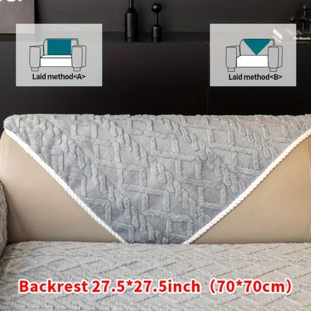 Sofa Cover Plush-Texture Modular Panels for Single to 4 Seats, Backrest, Armrest or Throw Pillow