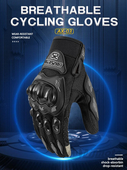 Motorcycle Gloves Full Finger Summer Breathable Touchscreen Hard Shell Protection Non-Slip Motocross Racing Gloves for Men Women, Black Red, M L XL