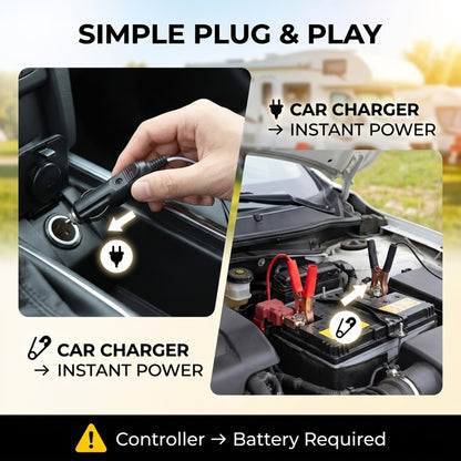 Solar Panel Kit with Charge Controller, Extension Cord & Battery Clamps - Universal Off-Grid Power for RV, Boat, Motorcycle, Outdoor Camera & Solar Generator
