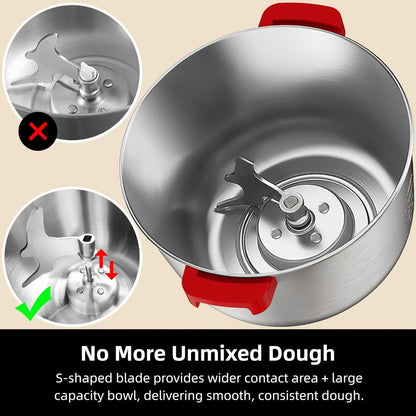 Electric Dough Maker with Ferment Function - 7Qt 250W Dough Kneading Machine, 304 Stainless Steel Bowl, Constant Temperature Fermentation, Microcomputer Timer, for Bread Pizza Pasta Roti Dumplings