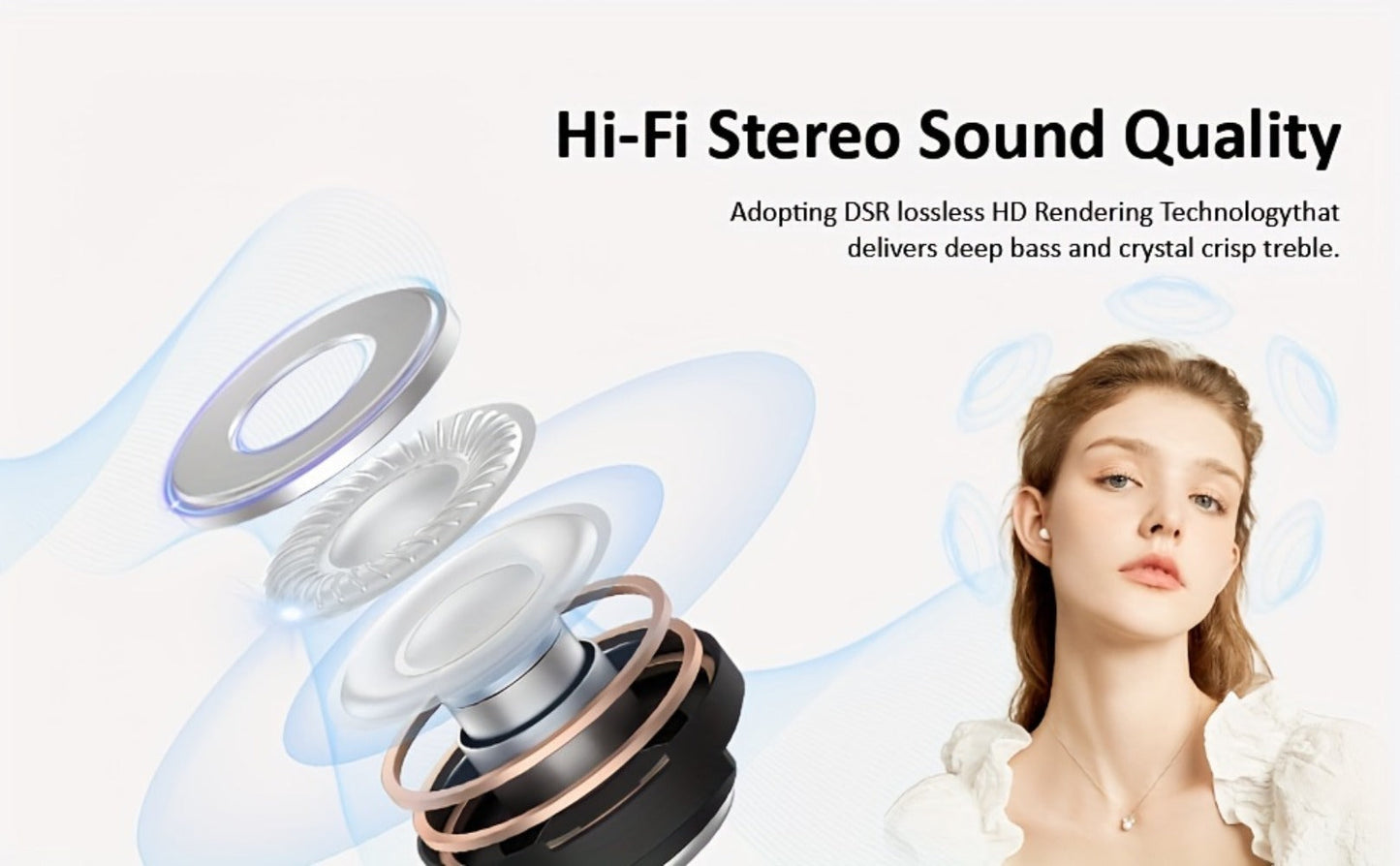 Wireless Earbuds MSHUKCOE Ultra-Thin Sleep and Game Modes with Low Latency and Dual Noise Reduction