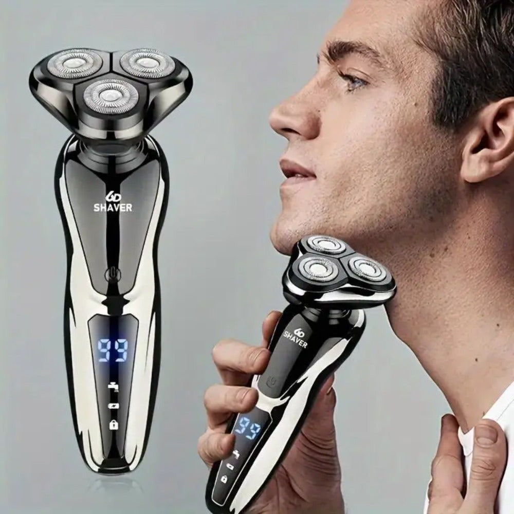 Electric Shaver 2-Pack with 3D Floating Heads, LED Power Indicators and Rechargeable Washable Design