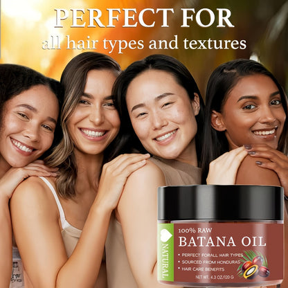 Hair Oil Batana 120g Amber Balm Jar with Black Screw Lid and External-Use Label Instructions