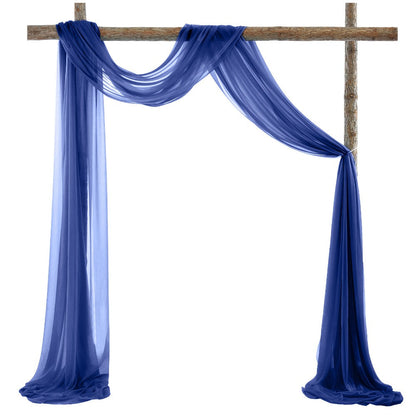 Sheer Yarn Drapery Curtain Party Backdrop 31.5" x 315" – Encrypted Gauze Flutter Streamer for Gender Reveal, Wedding, Birthday, Bridal Shower, Indoor & Outdoor Background Decoration | Reusable & Easy Hang