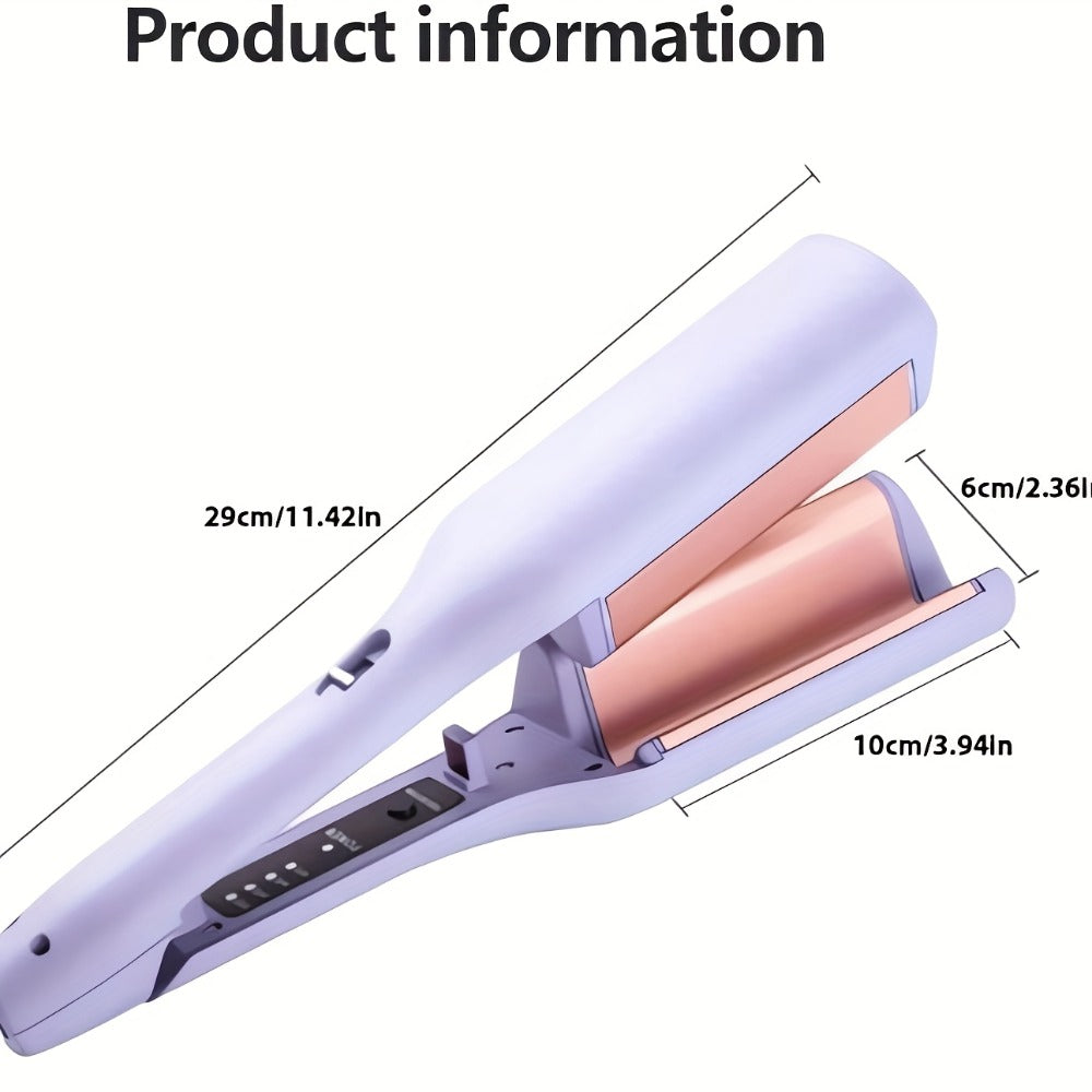 32 mm Wave-Clamp Curling Iron Options with Lavender French-Roll or Pink V-Groove Plates Pictured