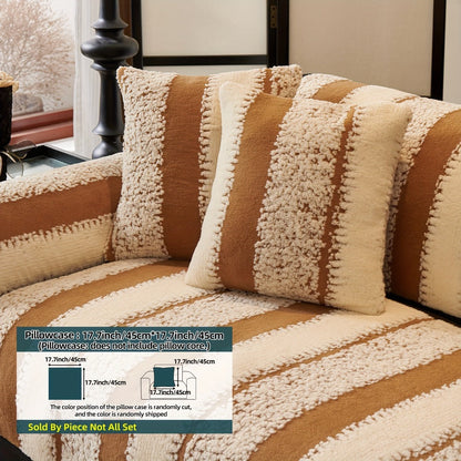 Sofa Cover Plush Jacquard Thick Non-Slip Couch Protector - Pet Friendly Furniture Cover for Living Room Bedroom Office, Machine Washable Retro Style Sofa Slipcover, Loveseat & 4-Seater, Black Grey Green Coffee