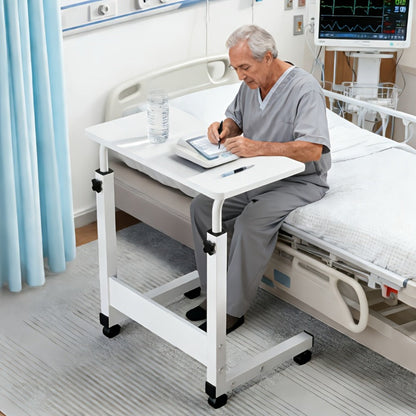 Adjustable Overbed Table with Rolling Frame and Eight Color Checkout Options from Retro to Deep Glacier