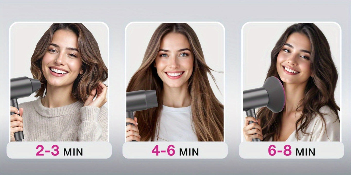 Diffuser Hair Dryer for Curly Hair 1875W Ionic Blow Dryer - Lightweight Compact Professional Frizz Control Fast Drying Styling Tool for Women Men Gray White