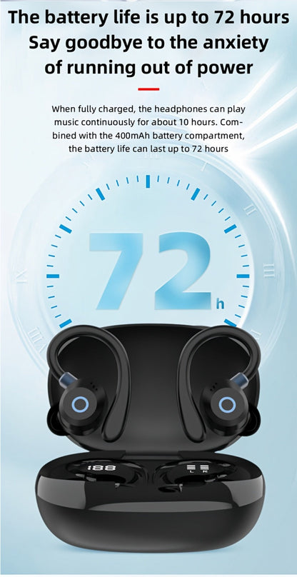 Wireless Earbuds HiFi Stereo with Active Noise Canceling, LED Display, Touch and Fast USB Charging