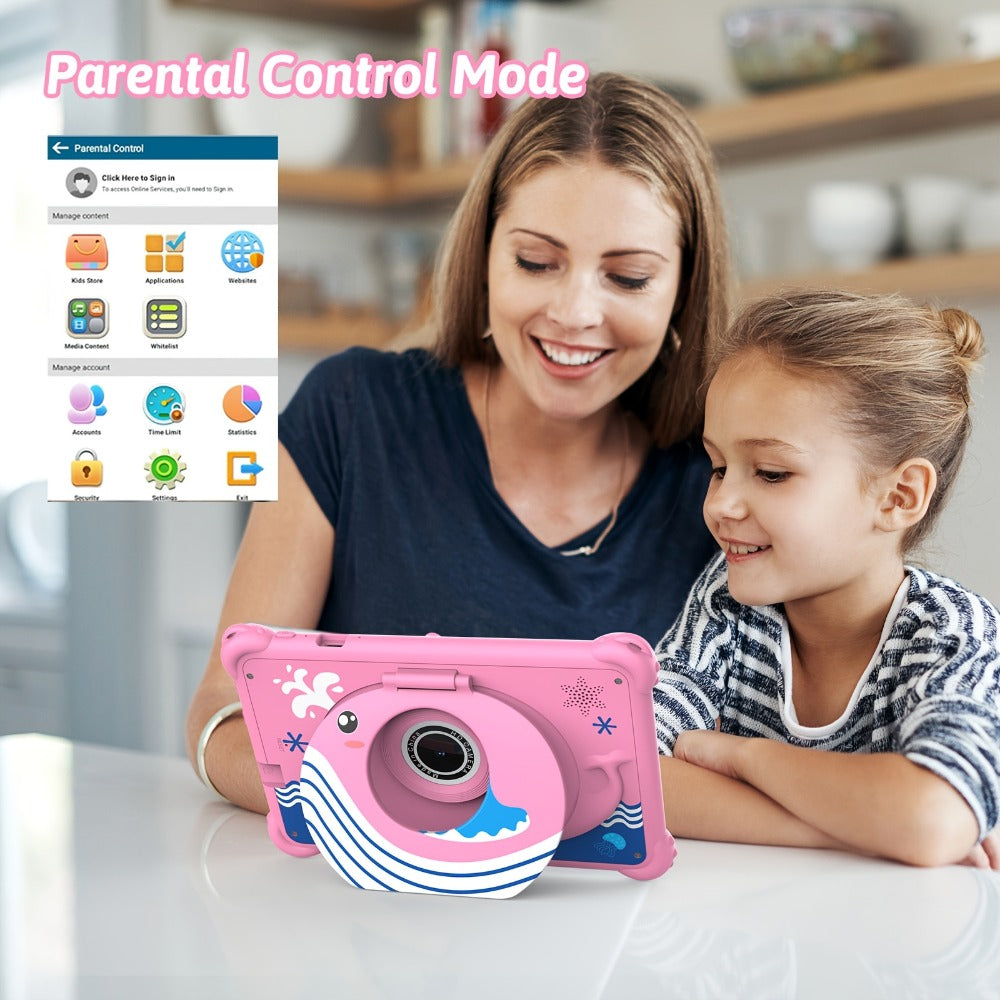 Kids Tablet 7 Inch with 4GB RAM, 32GB Built-In Storage, 512GB Expansion Support and Protective ABS Case