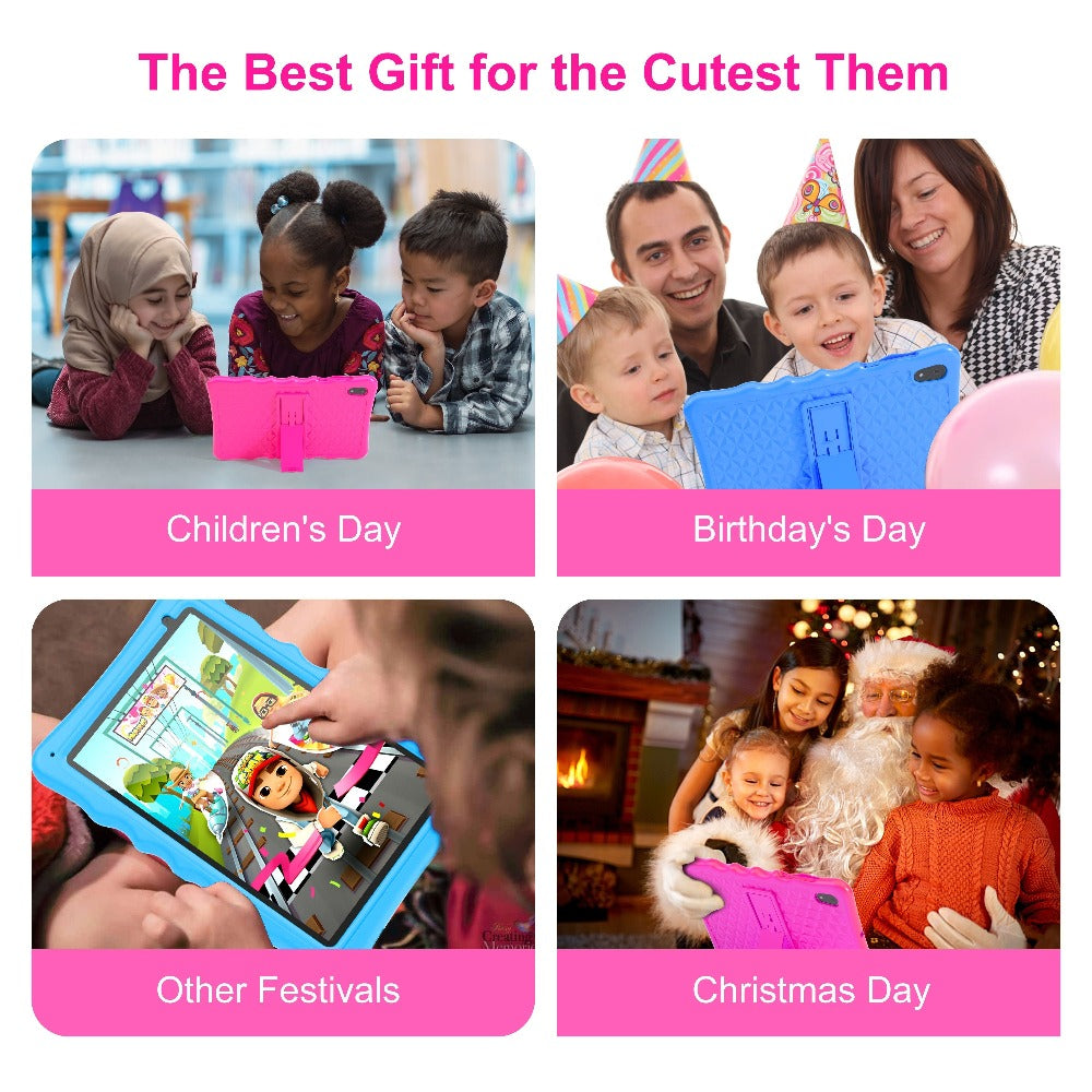 Kids Tablet 10.1 Inch with Android 13, 4GB RAM, 32GB Storage, 6000mAh Battery and Protective Case