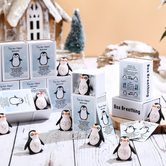 Emotional Support Penguin Resin Cards 36 Sets – Positive Affirmation Appreciation Gifts for Teachers Volunteers Employees Coworkers, Mental Health Uplifting Messages, Graduation Desk Decor Gift