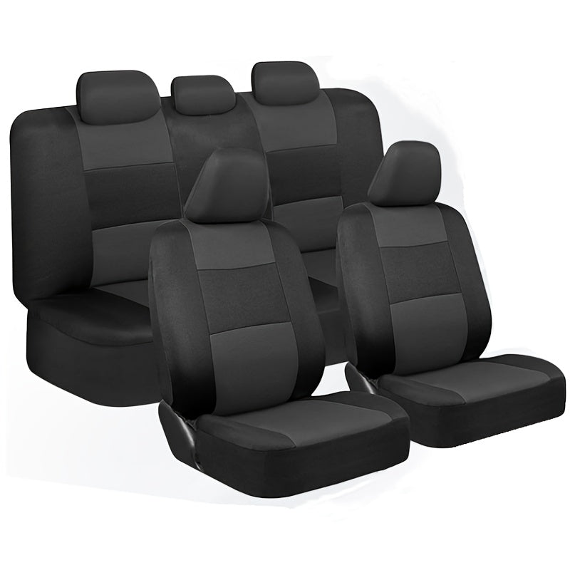 Universal Car Seat Covers Full Set – 5-Seat Breathable Knit Fabric, All-Season Wear-Resistant Protection for Front & Rear Seats | 16 Colors