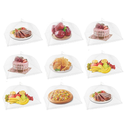 Pop-Up Mesh Food Covers for Outdoor Use - Large Collapsible Tent Covers for Picnic, BBQ, Buffet & Gatherings (3pcs / 9pcs)