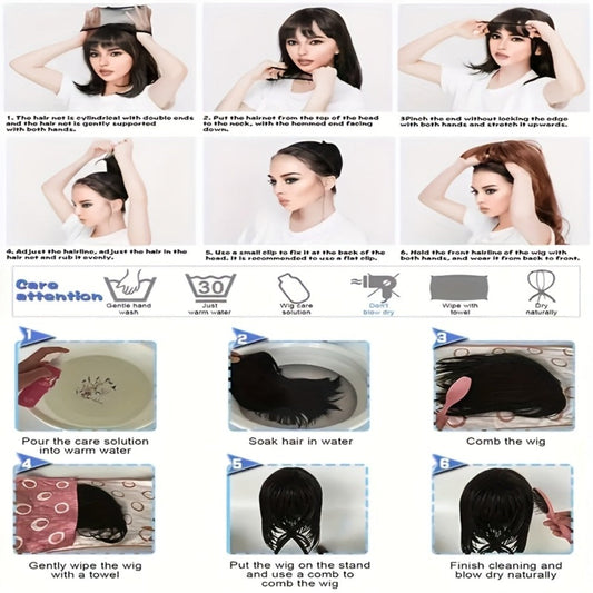 Synthetic Wig 24-Inch Mineral Green Ombre Style with Adjustable Rose Mesh Cap and Combs for Cosplay