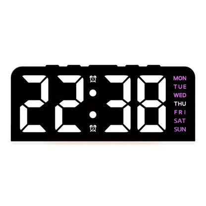 Digital LED Alarm Clock with Temperature Display - Time, Date & Temp LED Desk Clock, USB Powered, Beep Alarm, Modern Design for Bedroom, Living Room & Office, Father's Day Gift