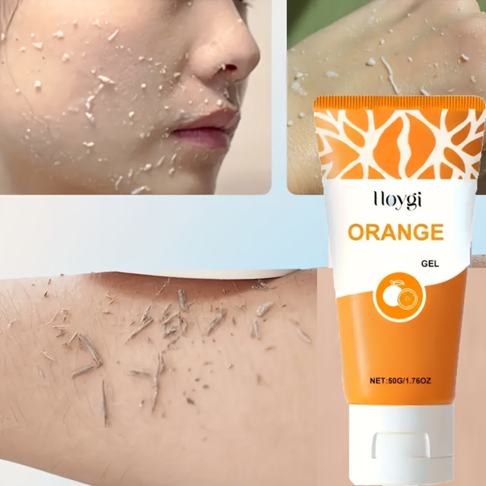 Orange-Label Facial Exfoliating Gel, Single 50g Tube with Clear Essence Checkout Label and Flip-Top Cap